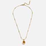 Elegant Gold Necklace with Tiger’s Eye Stone