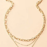 Classic Gold Layered Necklace with Pendant Design