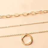 Classic Gold Layered Necklace with Pendant Design
